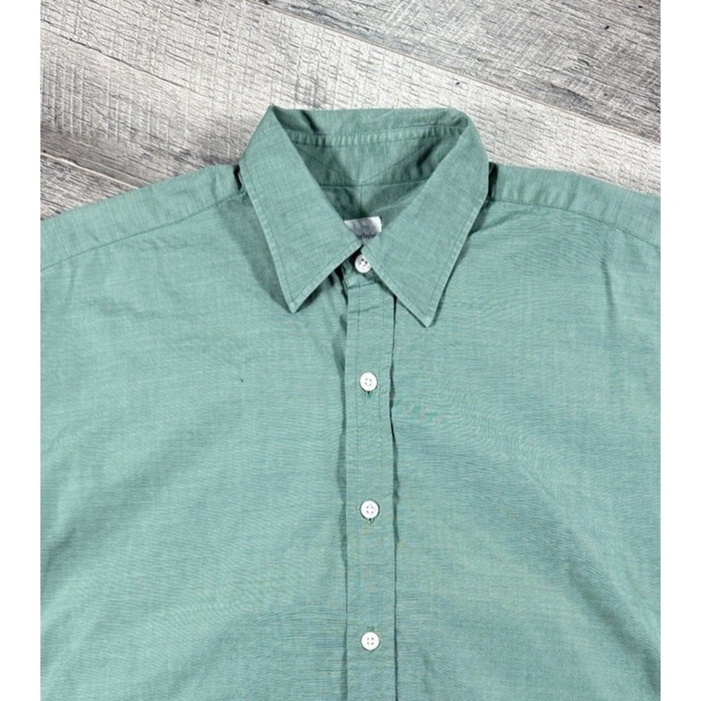 Craig Taylor Green French Cuff Button Up Shirt Size Medium 100% Cotton